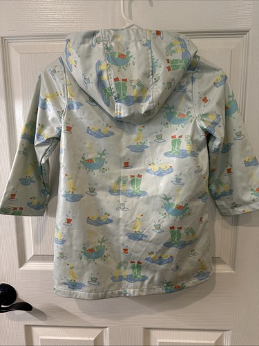 The Beaufort Bonnet Co Raincoat Girls Size 5 Pale Blue W/ducks, Turtles, Rain - Picture 7 of 8
