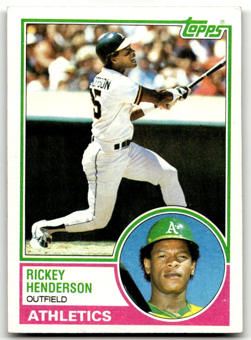 1983 Topps #180 Rickey Henderson Oakland Athletics HOF NO RESERVE!