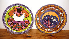 Pair DIEGO RIVERA Metropolitan Museum of Art MMA Plates, Block Bernarda, 11.75"