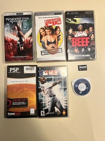 Sony PSP Console w/ AC Adapter, Memory Stick Duo, UMD Games & Movies