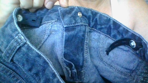 Piper Jeans Sz 12 Denim Pink Sequin Stripe Side/Gem Button/Embroidered Pckts WOW - Picture 8 of 24