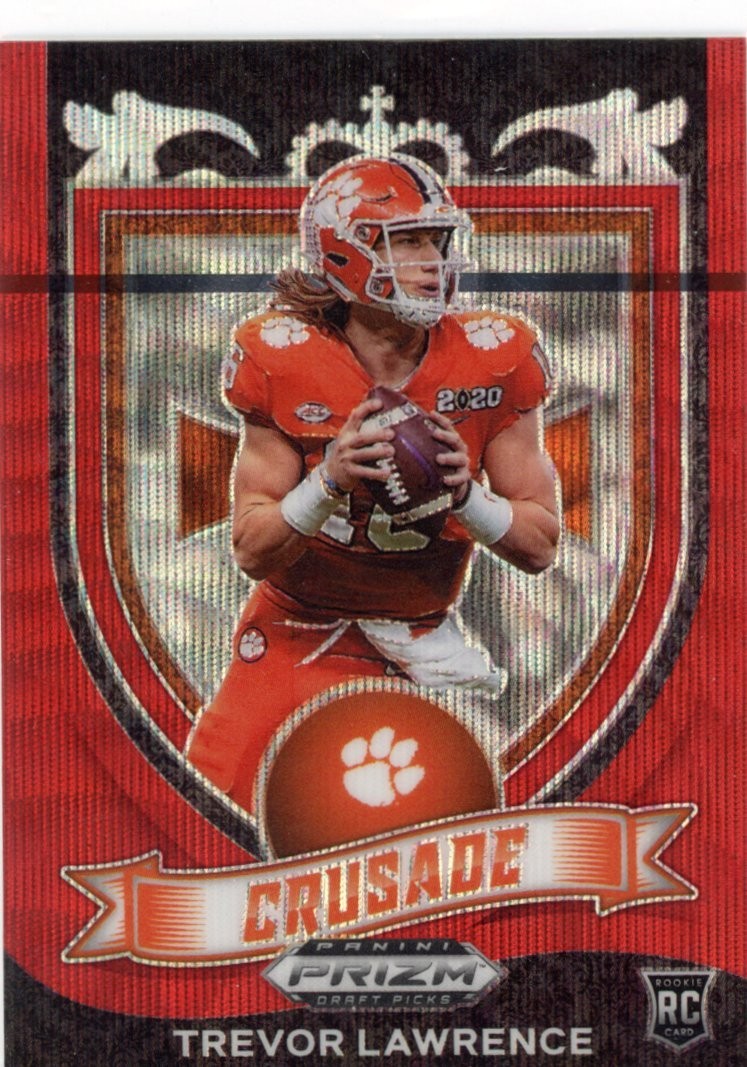 2021 Prizm Draft Picks Trevor Lawrence Red Wave Crusade Rookie QB Clemson #161