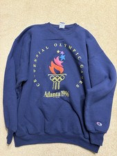 Vintage 1996 Centennial Olympic Games Atlanta Navy Champion Crewneck Size XL