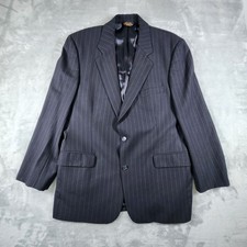Brooks Brothers Brooksease Wool Blazer Sport Coat 42R Navy Blue Pinstripe Formal