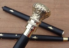 Vintage Nautical Solid Brass Designer Handle With Wooden Walking Stick Cane