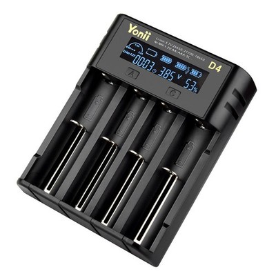 4 Slots LCD Display Batterie Ladegerät AA AAA C F6 USB -Akku -Ladegerät