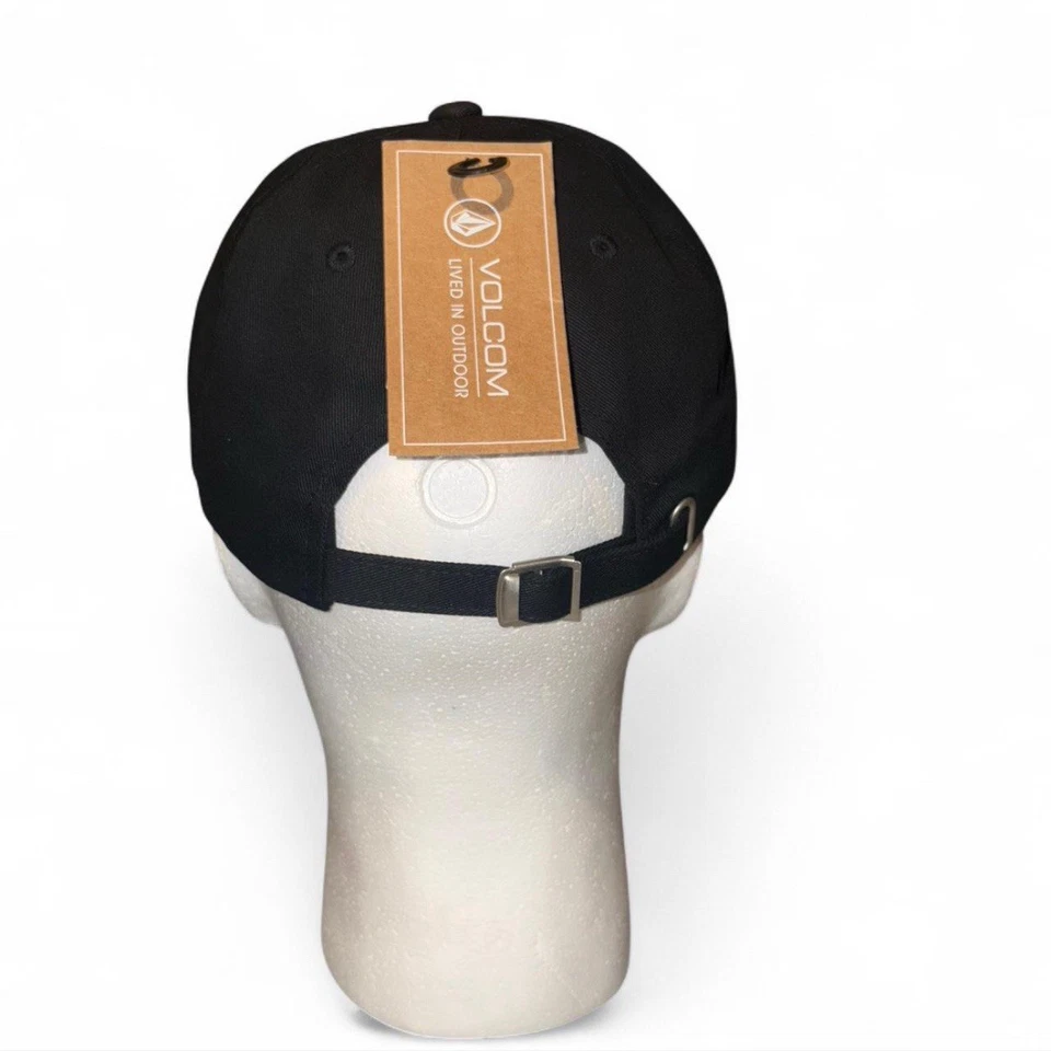 Volcom Strapback Hat Adult One Size Black Dad Cap Cotton Stone Logo - Image 3 of 4