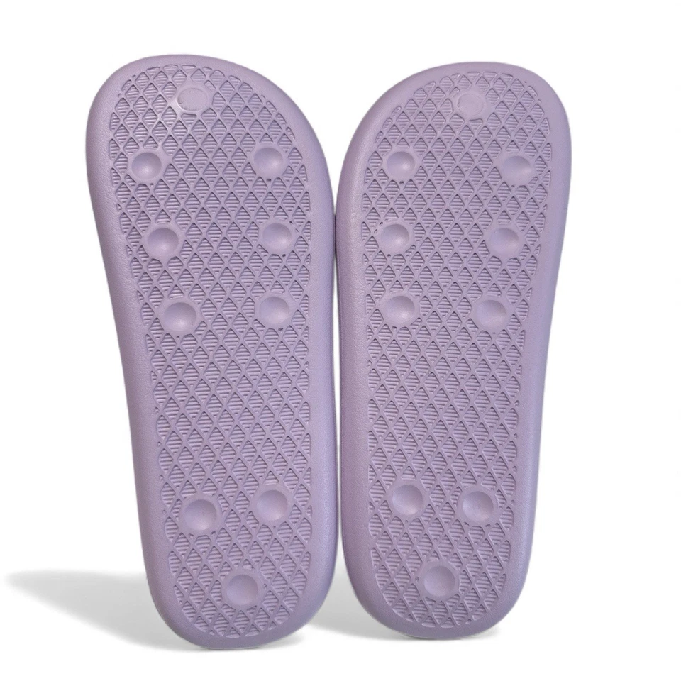 Sandalia Adidas Adilette Ayoon Slides para mujer púrpura 3 rayas logotipo del trébol talla 9 Foto 2 de 4