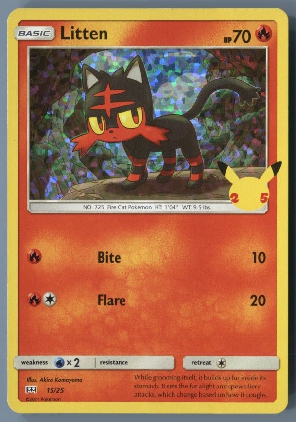Pokémon TCG Litten 15/25 Promo Holo LP