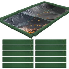 10 Pack Pool Cover Weights Sand Bags, 4FT Silicone Coated Canvas Pool Cover T...