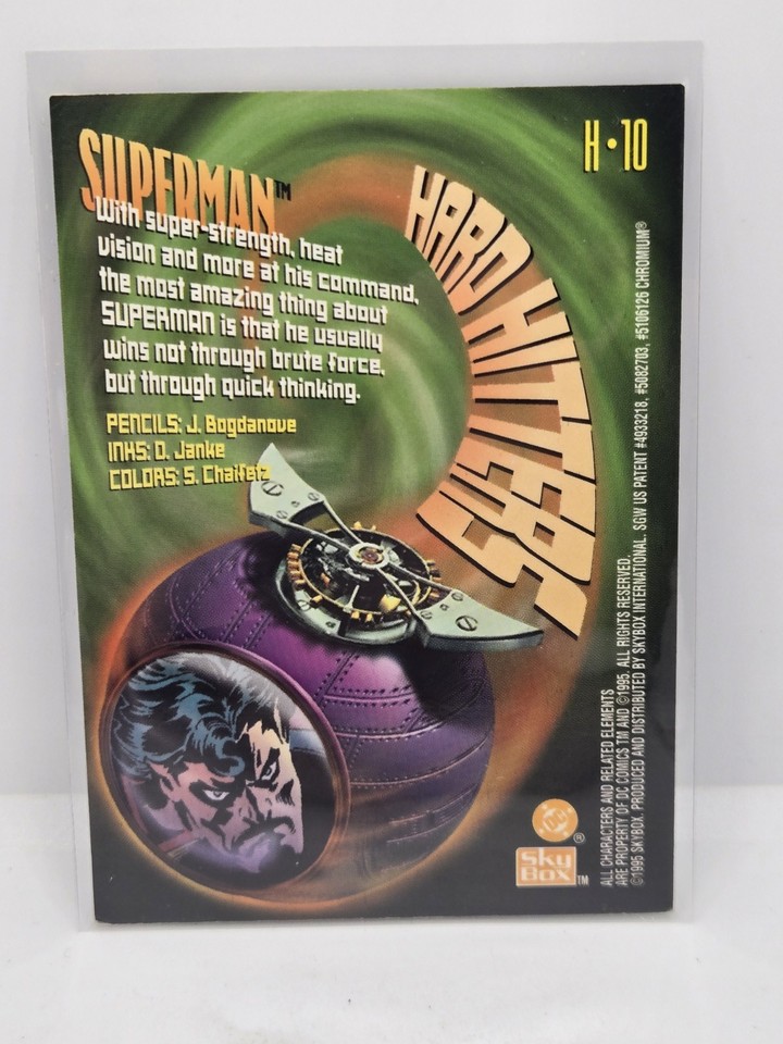 1995-dc-comics-superman-insert-chase-card-h10-hard-hitters-skybox-ebay