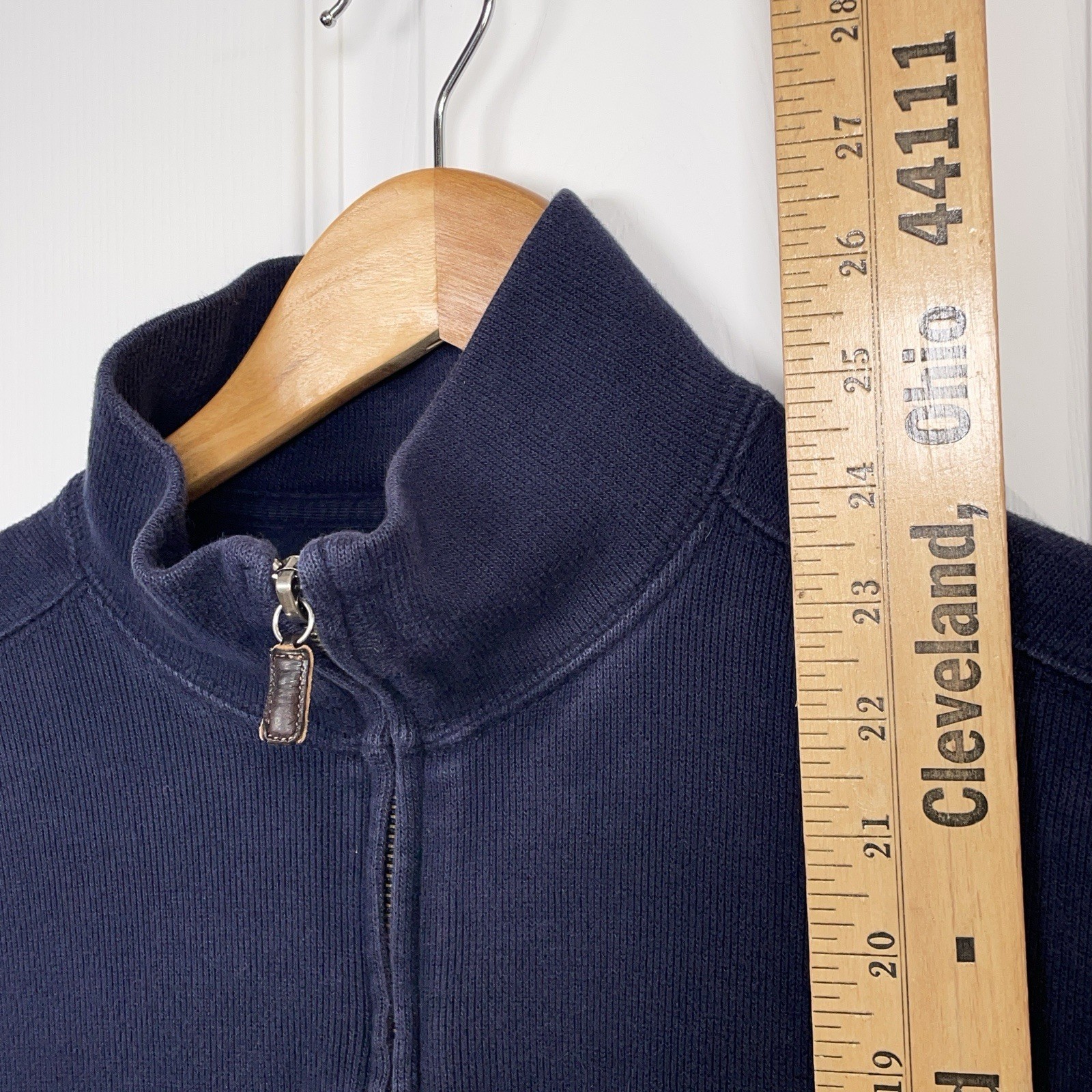 Polo Ralph Lauren felpa uomo blu medio full zip pony preppy vintage