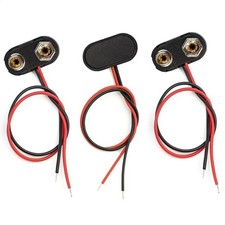 3 PCS 9V Battery Connector, 9 Volt Buckle Connector Hard Plastic Shell Used i...
