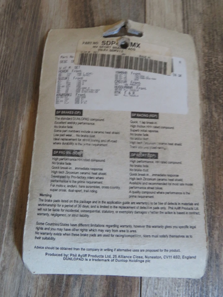 Pastillas de freno de alto rendimiento DP Brakes Pro MX SDP 211 Foto 2 de 2