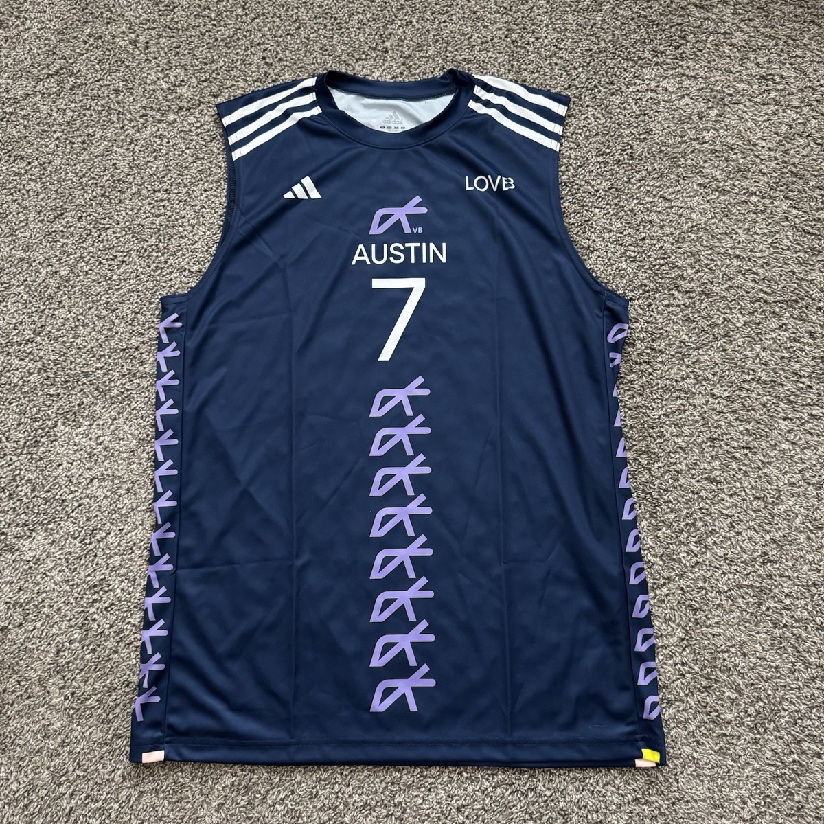 Adidas x LOVB Austin O'NEAL #7 Navy Purple Volleyball Jersey Men