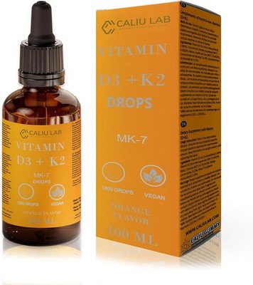 Vitamin D3 + K2 Tropfen 1000 IE - 100 ml - Vegan - 1800 Tropfen