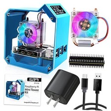 Mini Tower Kit with QC3.0 Power Supply for Raspberry Pi 4, Pi 4 Case with ICE