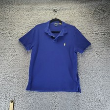 Polo Ralph Lauren Shirt Mens Large Blue Custom Slim Fit Classic Polo