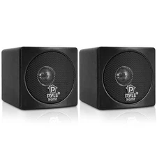 Pyle Home 3in Cube Wired Bookshelf Speakers 8Ohm 100W (Black)