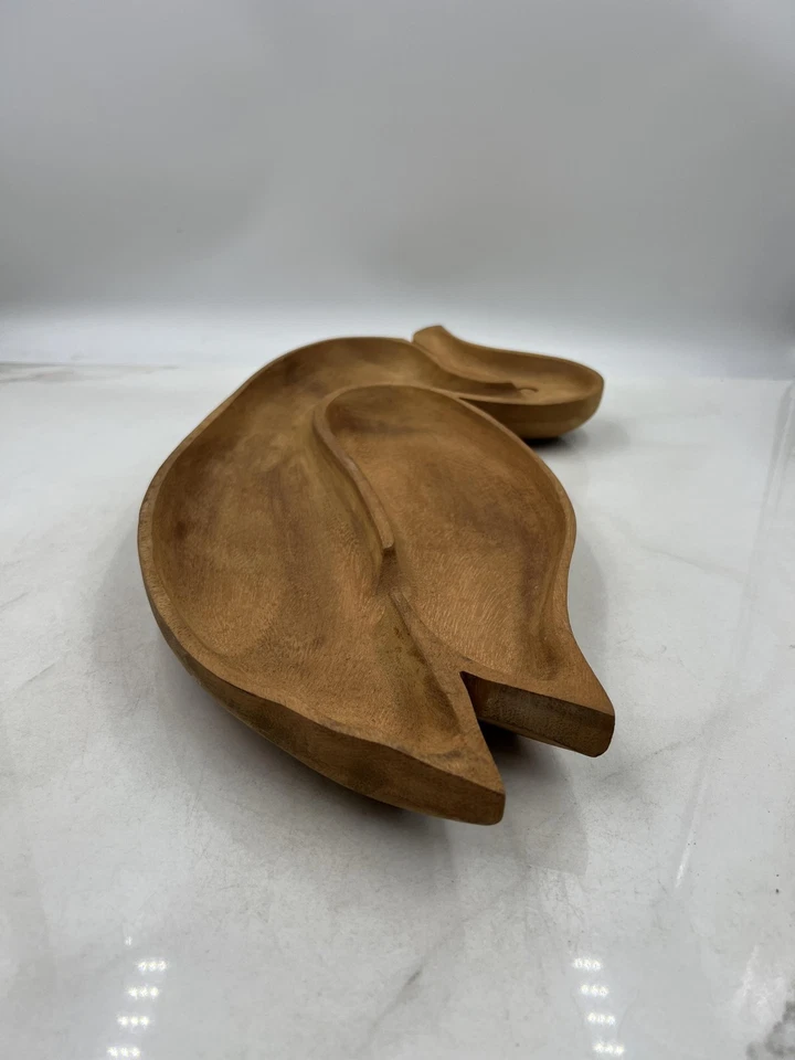 Vintage Duck Shaped Wooden Divided Serving Tray 19in Hand Carved Rustic Decor - Image 3 of 4
