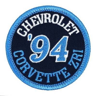 1994 Chevrolet Corvette ZR1 Embroidered Patch Black/Aqua Iron-On Sew-On Hat Bag
