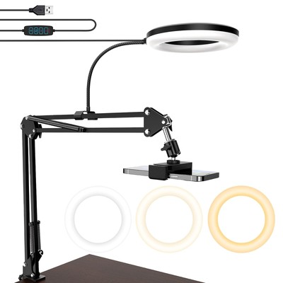 Overhead Camera Mount with Ring Light, 6'  Overhead Phone Mount Compatible wi...