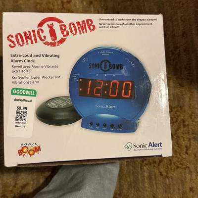 Sonic Alert Sonic Bomb SBB500SST Vibrating Alarm Clock | Turquoise NEW