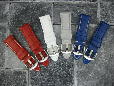 New 22mm Alligator Grain Leather Strap Regular Tang Band for PANERAI PAM BU