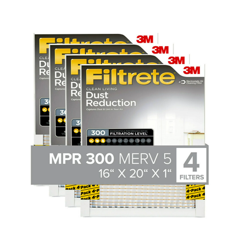 Filtrete 16x20x1 Air Filter, MPR 300 MERV 5, Clean Living Dust