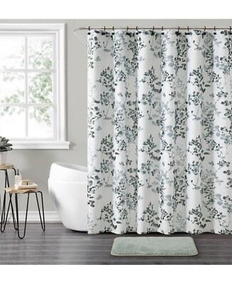 Style Nest Black White Botanical Print 17-Pc. Bath Set - Grey