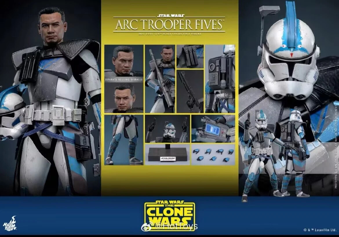 IN STOCK New Hot Toys TMS132 Star Wars Clone Wars ARC TROOPER FIVES 1/6 Figure！