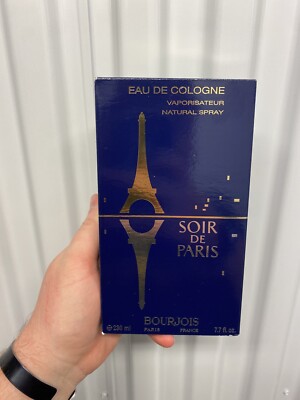 Soir De Paris Eau De Cologne Spray 7.7 Ounces By Bourjois Vintage Package RARE