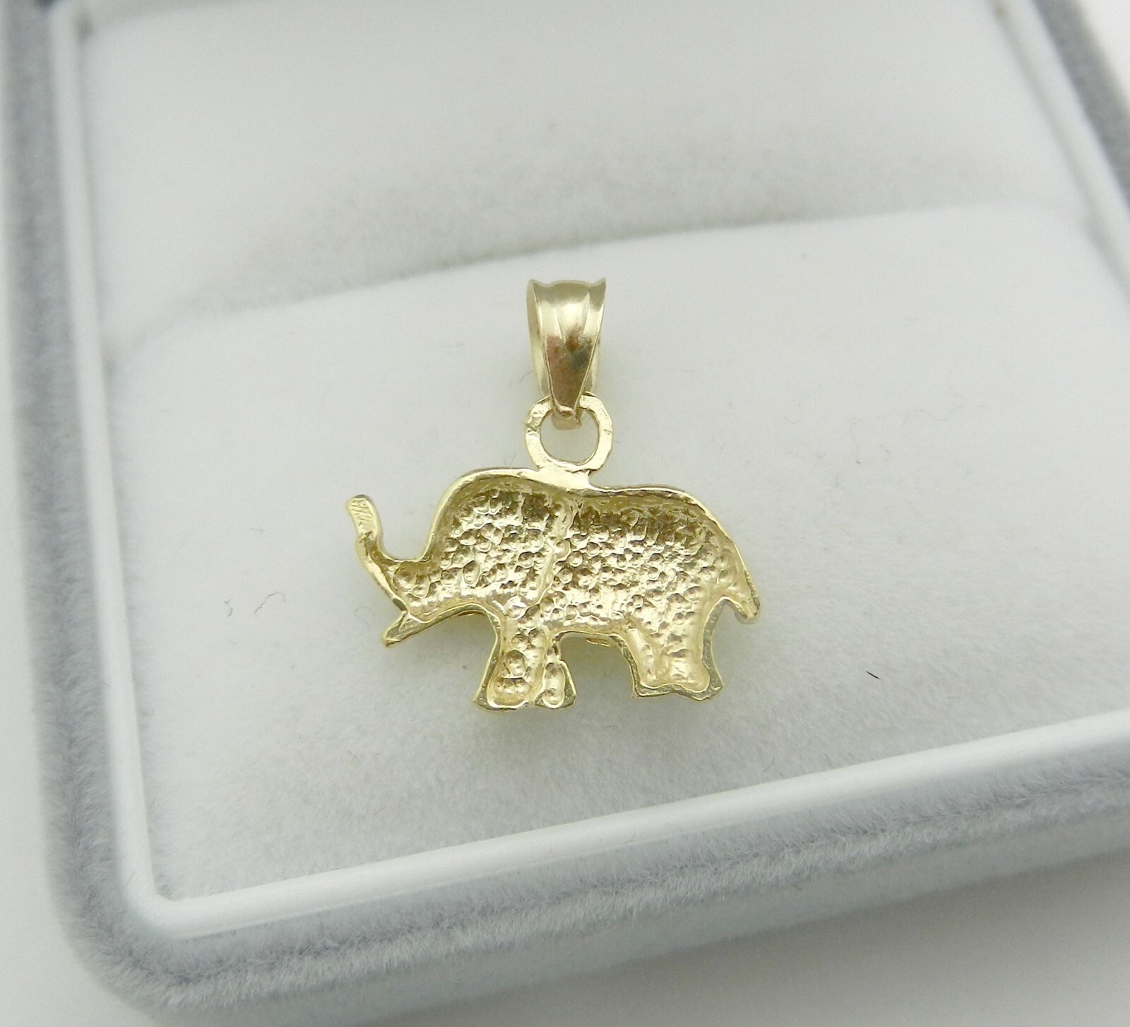 SMALL and CUTE Solid 14k Yellow Gold ELEPHANT Cha… - image 4