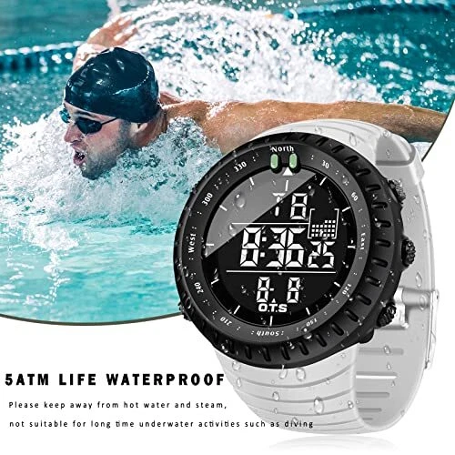 Palada men's digital sports watch waterproof tactical top watch with led backlight watch for men