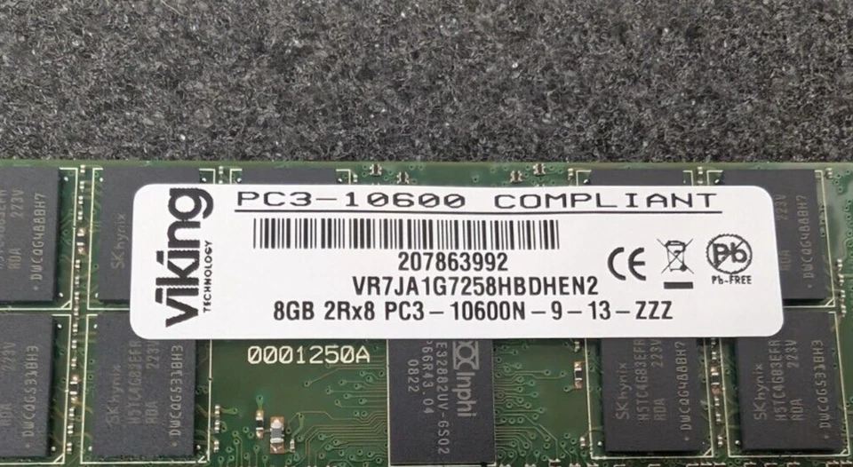 New, Viking, VR7JA1G7258HBDHEN2, MOD MINIDIMM DDR3 8G 667MHZ STD 244P R6 - Image 2 of 4