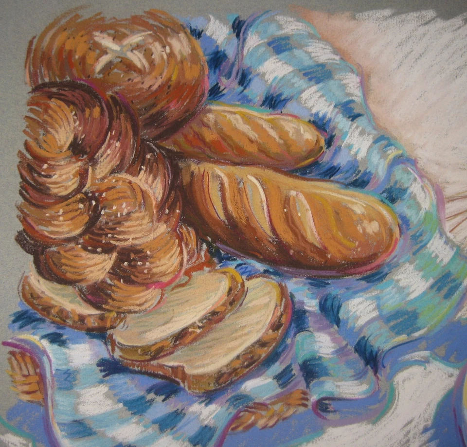 Pintura ORIGINAL Barbara Maslen PANES Pastel ILUSTRACIÓN - Listado Sag Harbor Foto 4 de 4