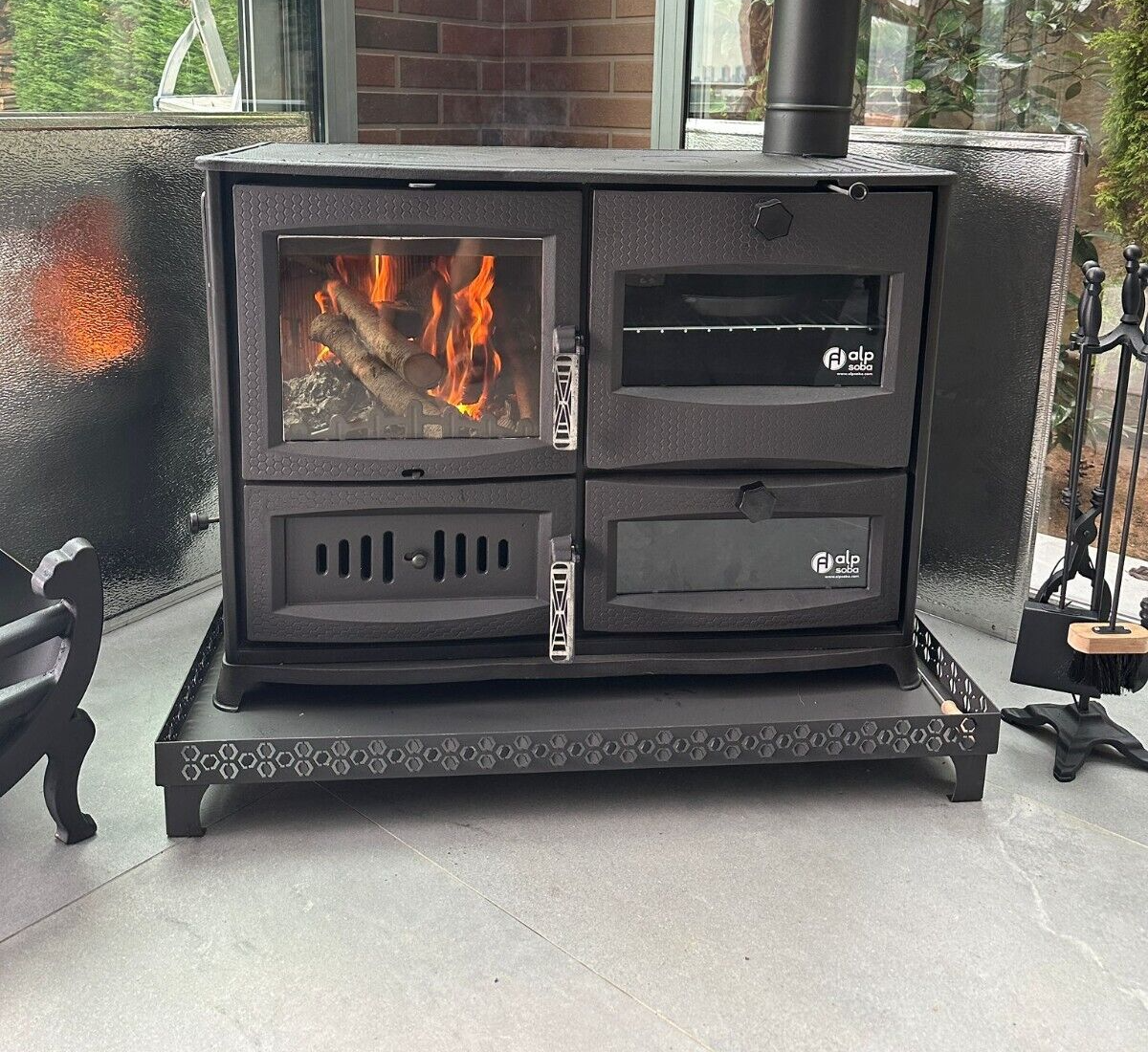 Wood burning kitchen stove, with double oven | eBay