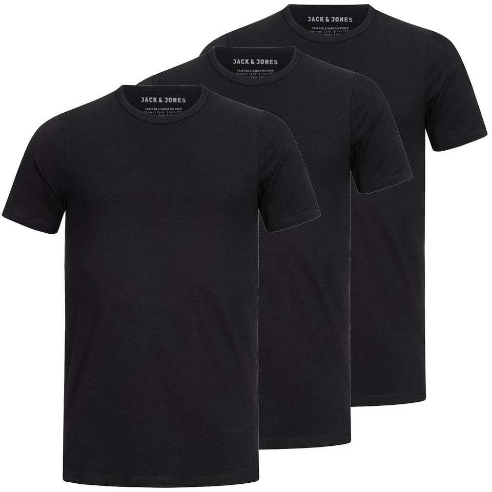 Jack & Jones Herren T-Shirt 3er Pack Shirt Herrenshirt Kurzarmshirt Rundhals