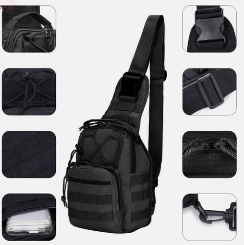 Mens Tactical Backpack Sling Shoulder Bag Molle Travel Chest Pack Outdoor Hiking - Picture 2 of 37