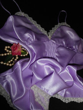 XL Glossy Satin Cami Lavender Empire Lavender