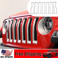 Silver Front Grille Grill Mesh Inserts Cover For Jeep Wrangler Jl 2018-2023 24d