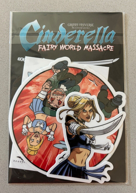 Zenescope Grimm Universe Fairy World Massacre stickers. 3 decals, Boobs, Fantasy