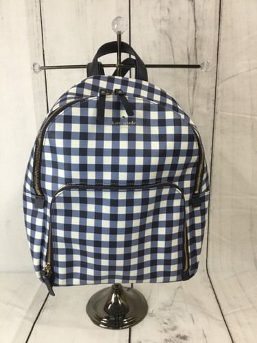 Kate Spade Ladies Blue White Checked Hartley Backp