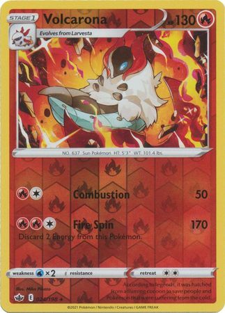 VOLCARONA 024/198 CHILLING REIGN POKEMON (REVERSE HOLO, NM)