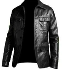 Men's Blazer Coat Biker Black Motorcycle Bomber Vintage Top Real Leather Jacket