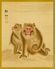 12175.Decor Poster.Room wall art.Home interior design.Japanese monkeys