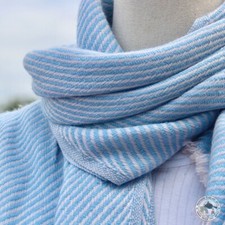 Blue Pashmina Cashmere Scarf  Banepa           Handmade from Nepal, Stole/Winter