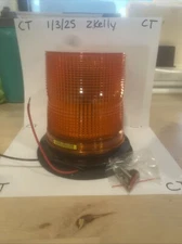 Preco Safety Light 12-24  Volt Model 4261 Amber (2x Flash) Flange/Pipe Mount