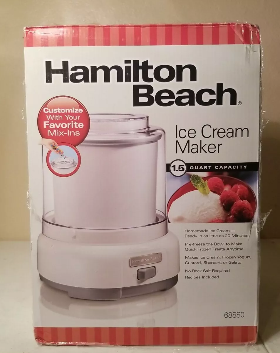New Sealed Hamilton Beach Ice Cream Maker 1.5 Quart Capacity 68880