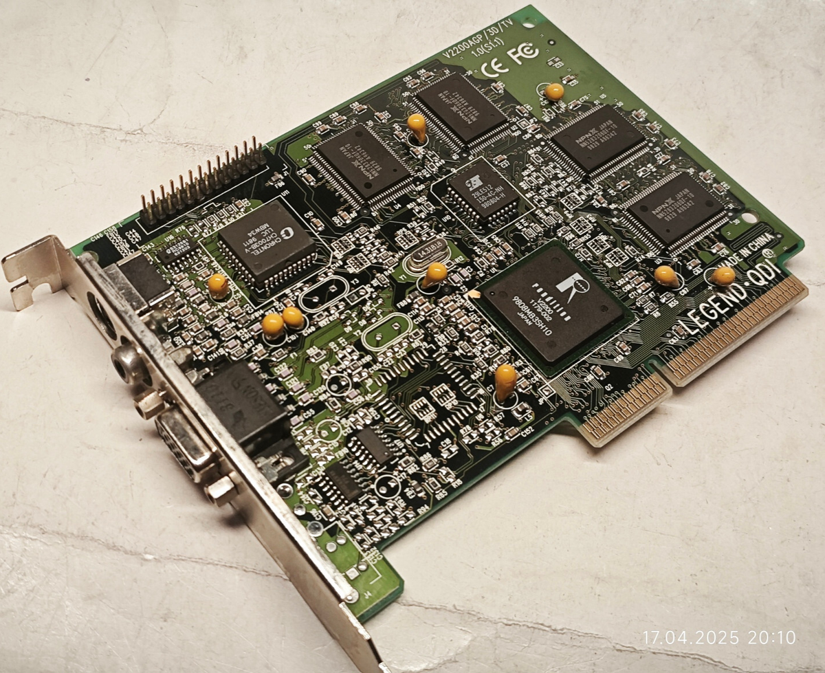 Rare 1997 AGP Card Legend QDI VGA V2200 AGP/3D/TV (Rendition